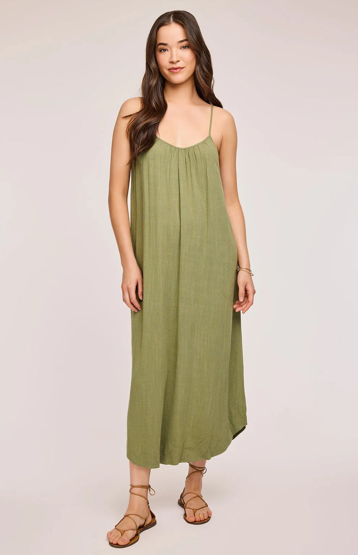 GENTLE FAWN | BROOKE LINEN DRESS | MATCHA