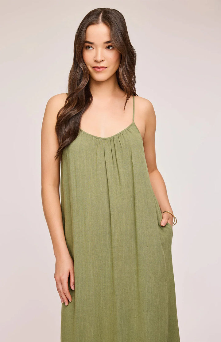 GENTLE FAWN | BROOKE LINEN DRESS | MATCHA