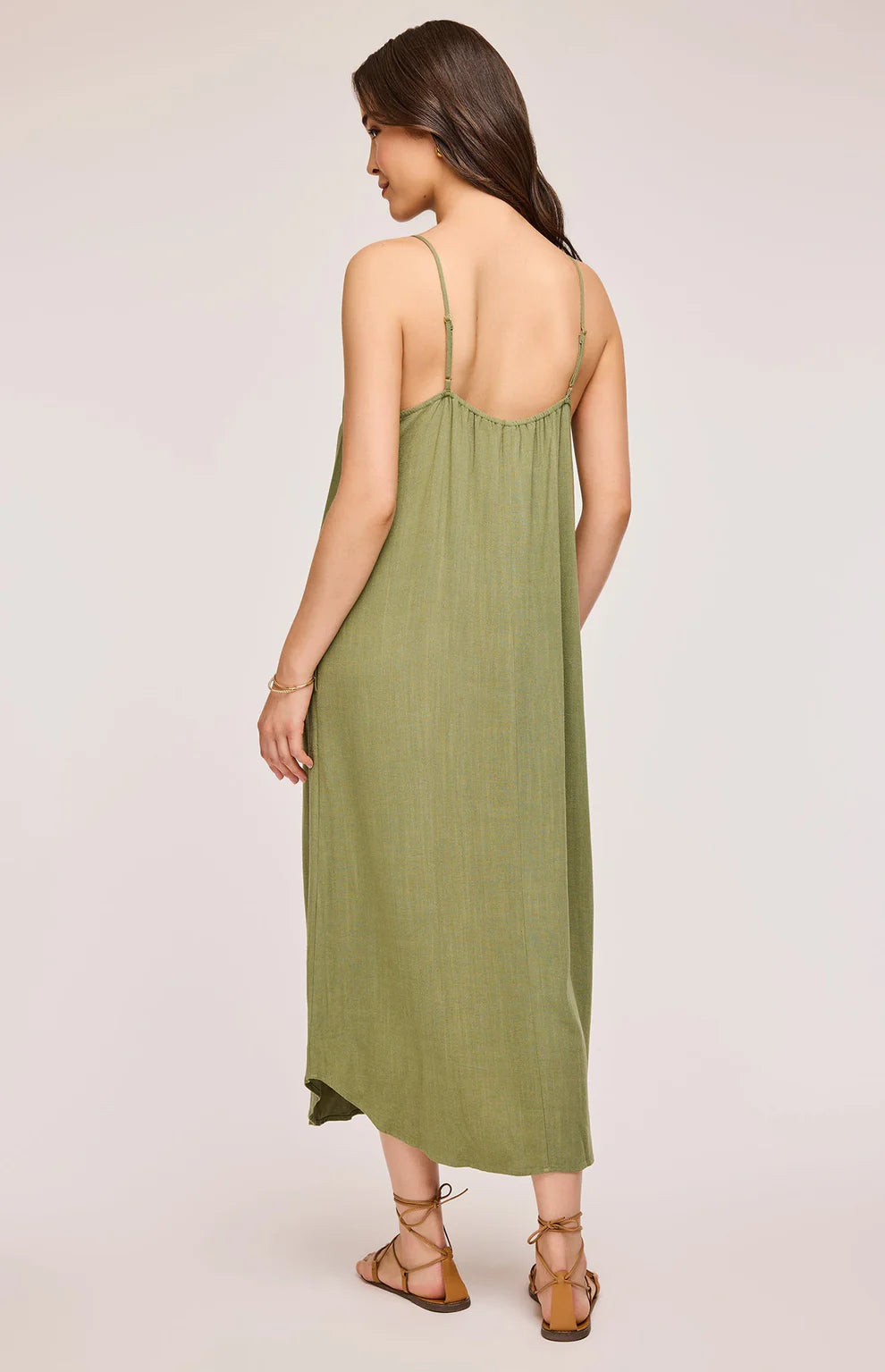GENTLE FAWN | BROOKE LINEN DRESS | MATCHA