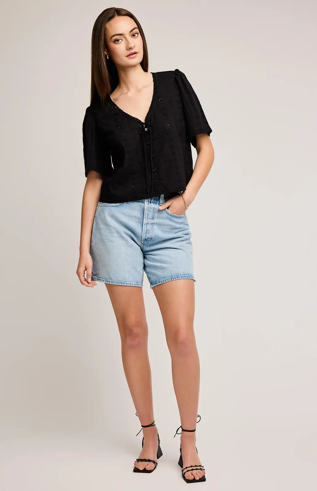 Gentle Fawn | Jessa Eyelet Top | Black
