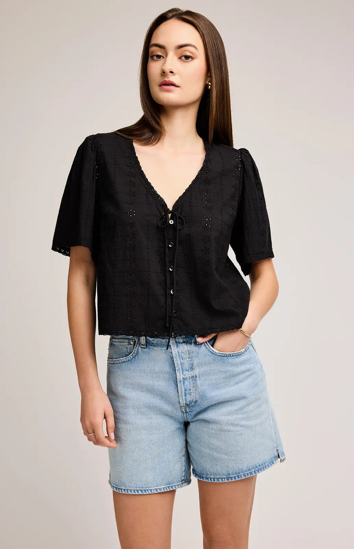 Gentle Fawn | Jessa Eyelet Top | Black