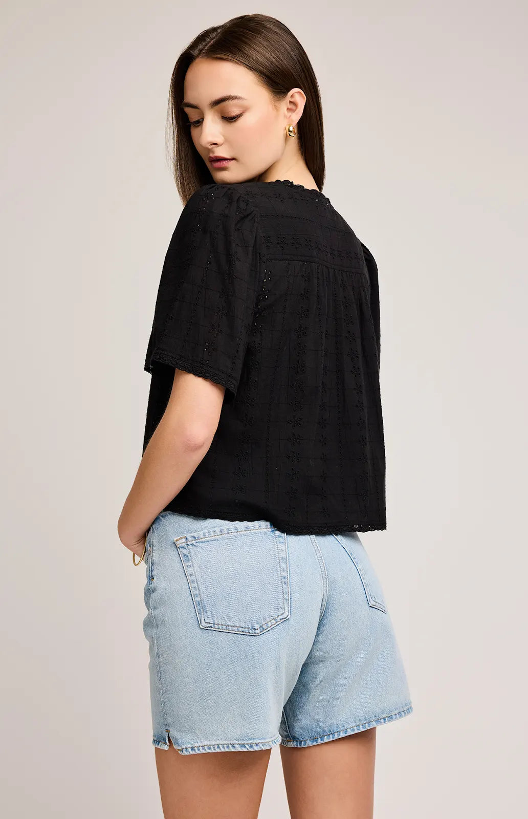 Gentle Fawn | Jessa Eyelet Top | Black