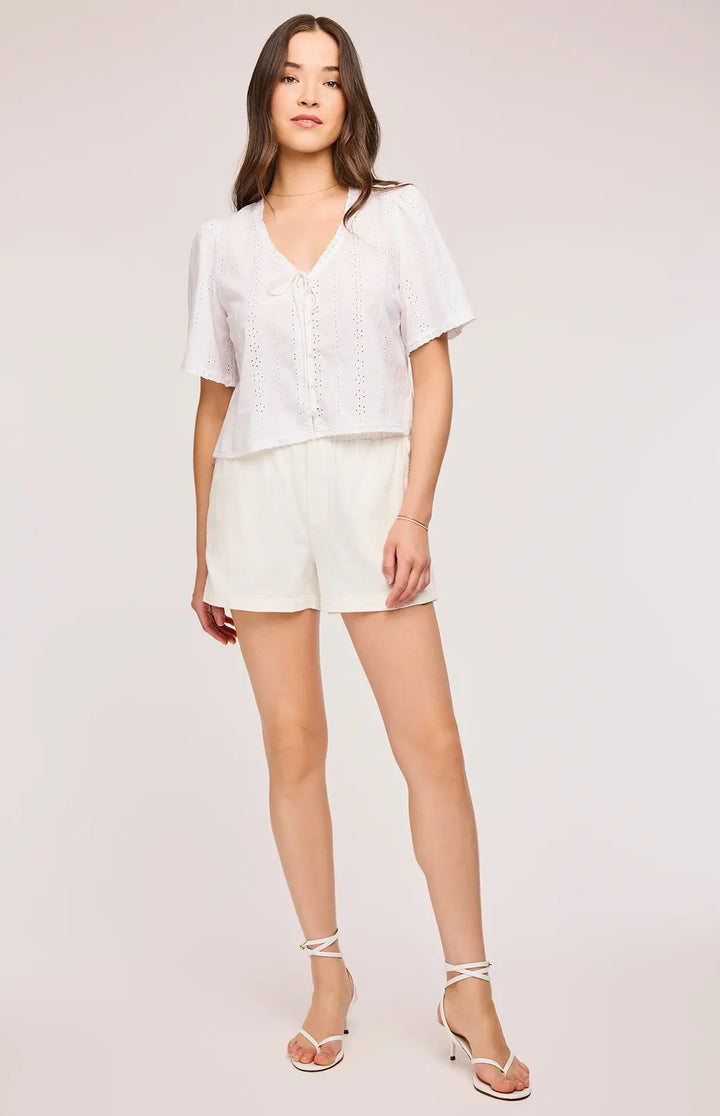 Gentle Fawn | Jessa Eyelet Top | White