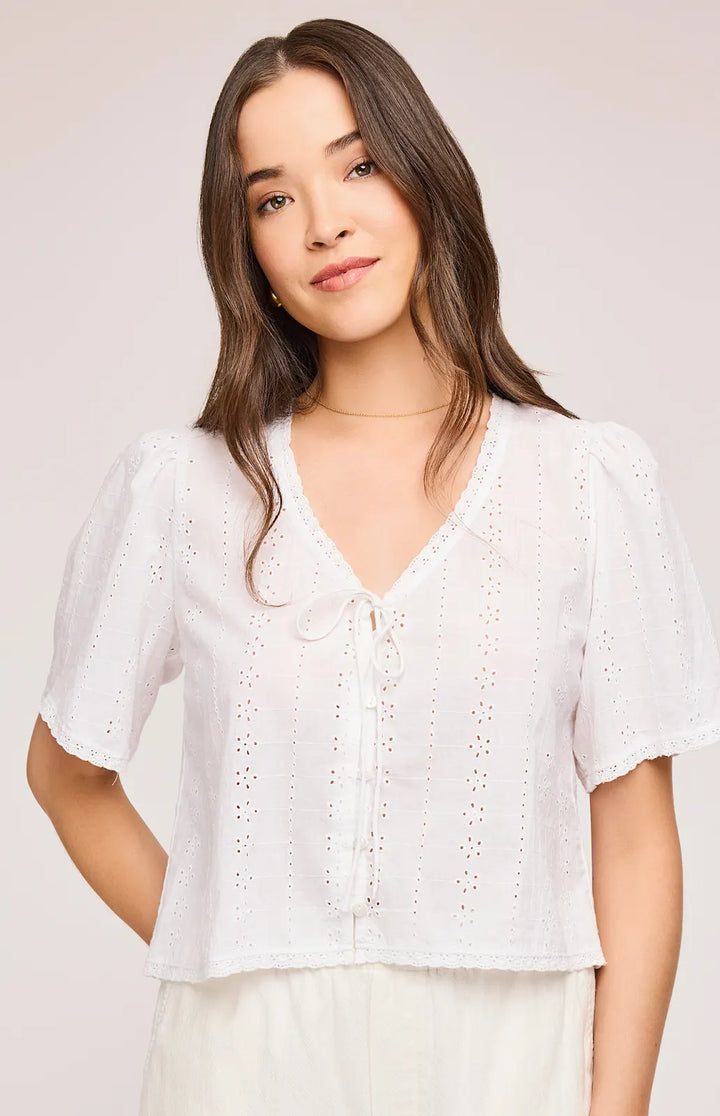 Gentle Fawn | Jessa Eyelet Top | White