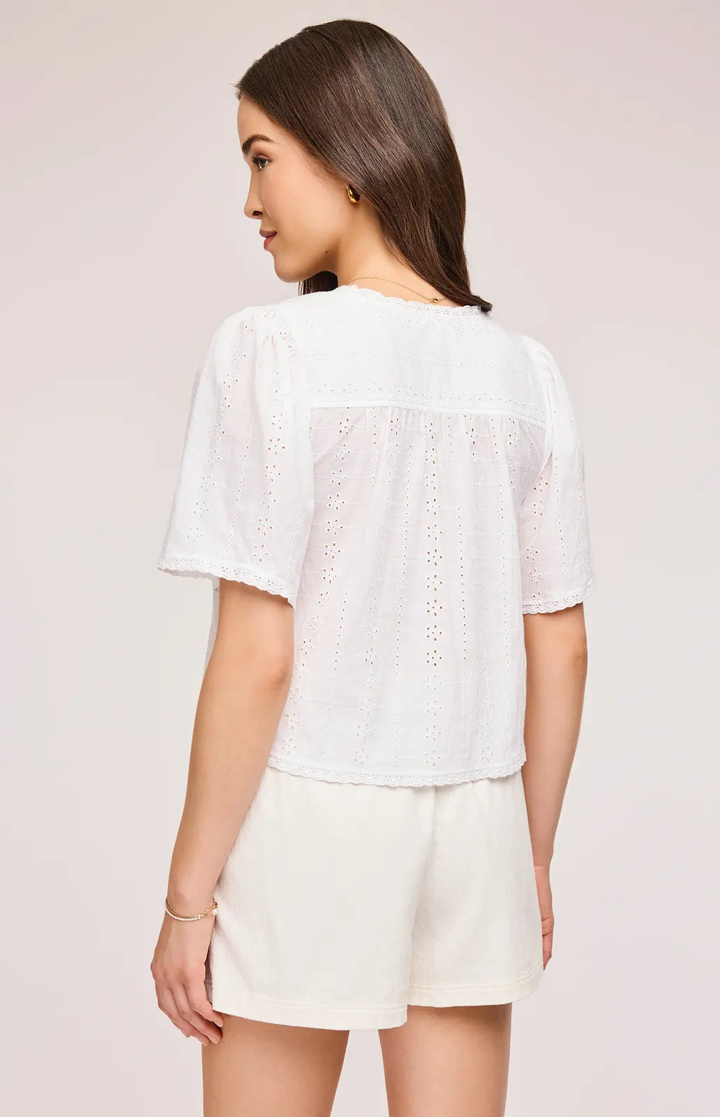 Gentle Fawn | Jessa Eyelet Top | White