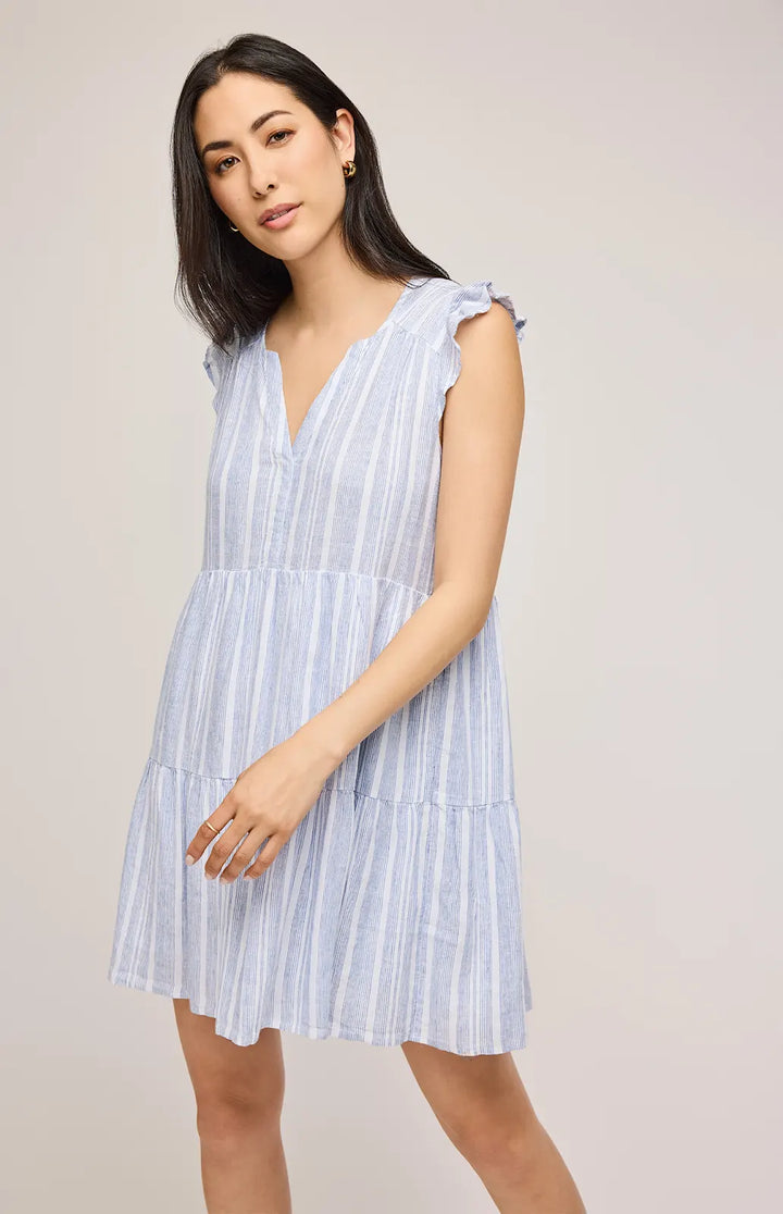 Gentle Fawn | Maggie Linen Dress | Blue Stripe