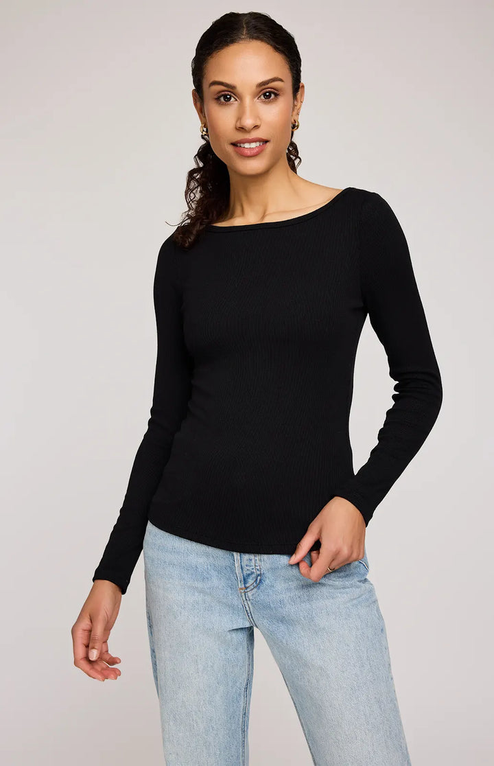 GENTLE FAWN | INGRID LONG SLEEVE TOP | BLACK