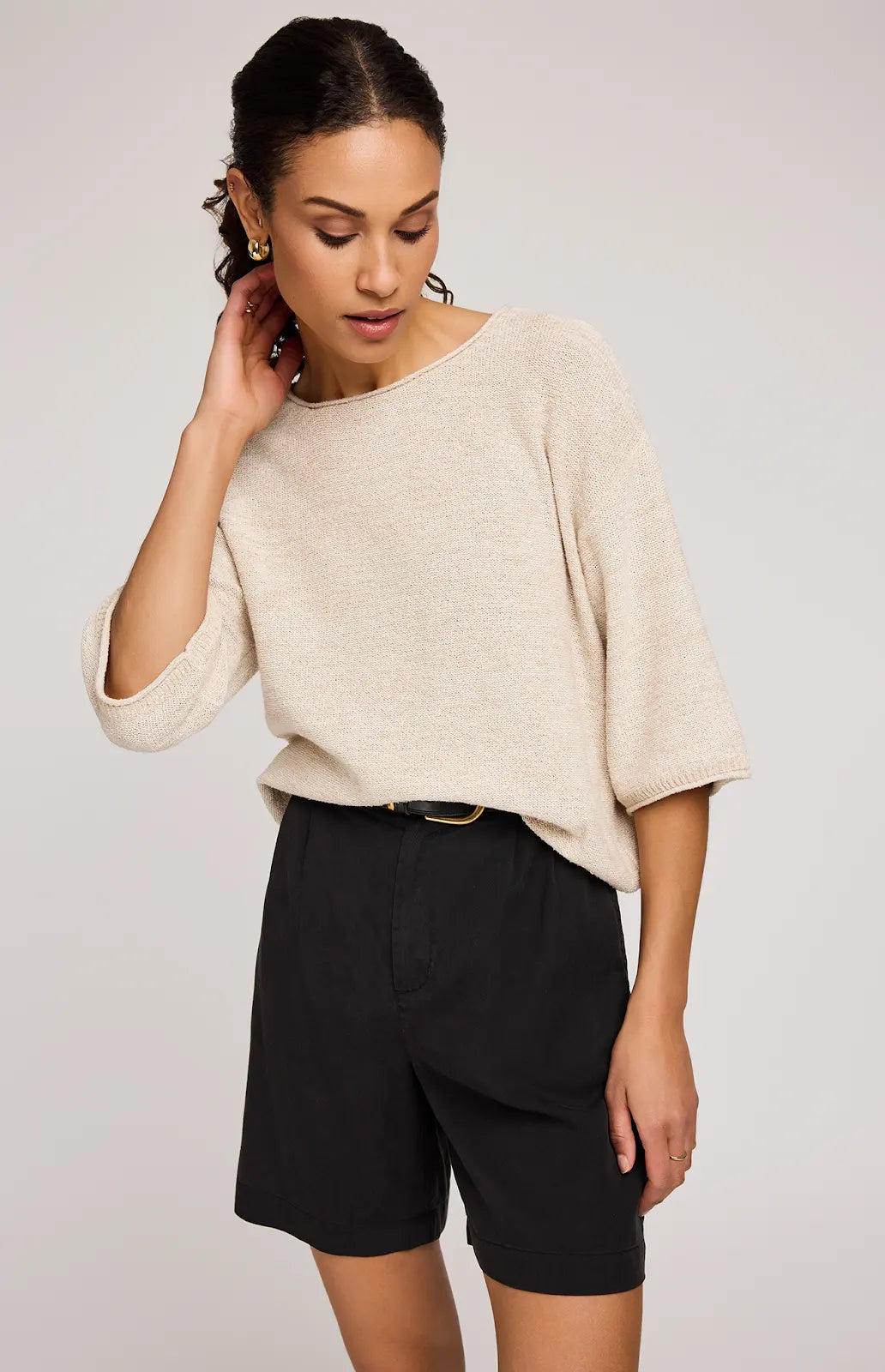 GENTLE FAWN | KERRIGAN KNIT PULLOVER | HEATHER BONE