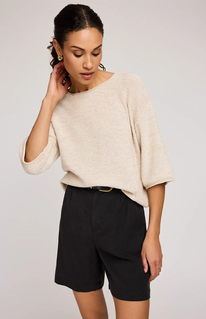 GENTLE FAWN | KERRIGAN KNIT PULLOVER | HEATHER BONE