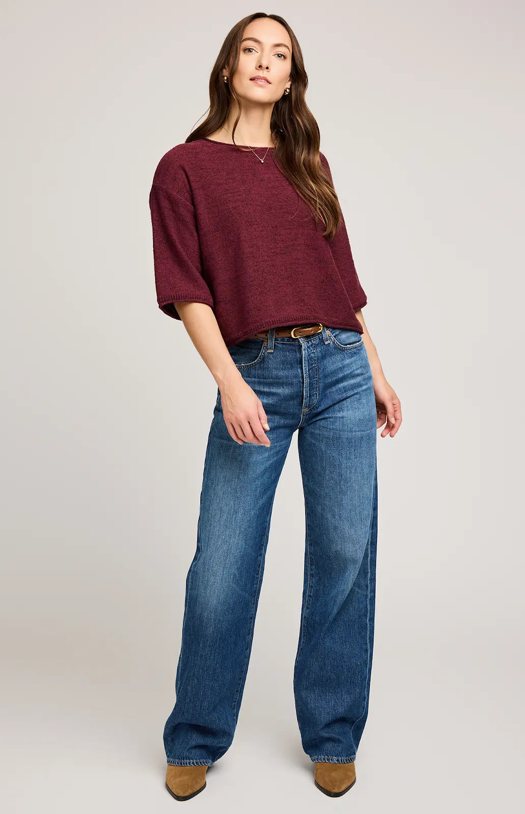 GENTLE FAWN | KERRIGAN KNIT PULLOVER | MERLOT