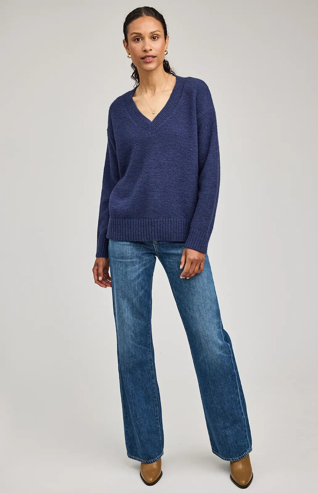 GENTLE FAWN | TILDA V-NECK SWEATER | navy