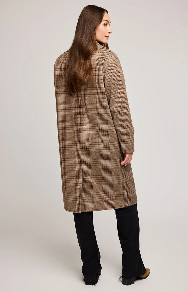 GENTLE FAWN | ROSAMUND COAT | chocolate glencheck