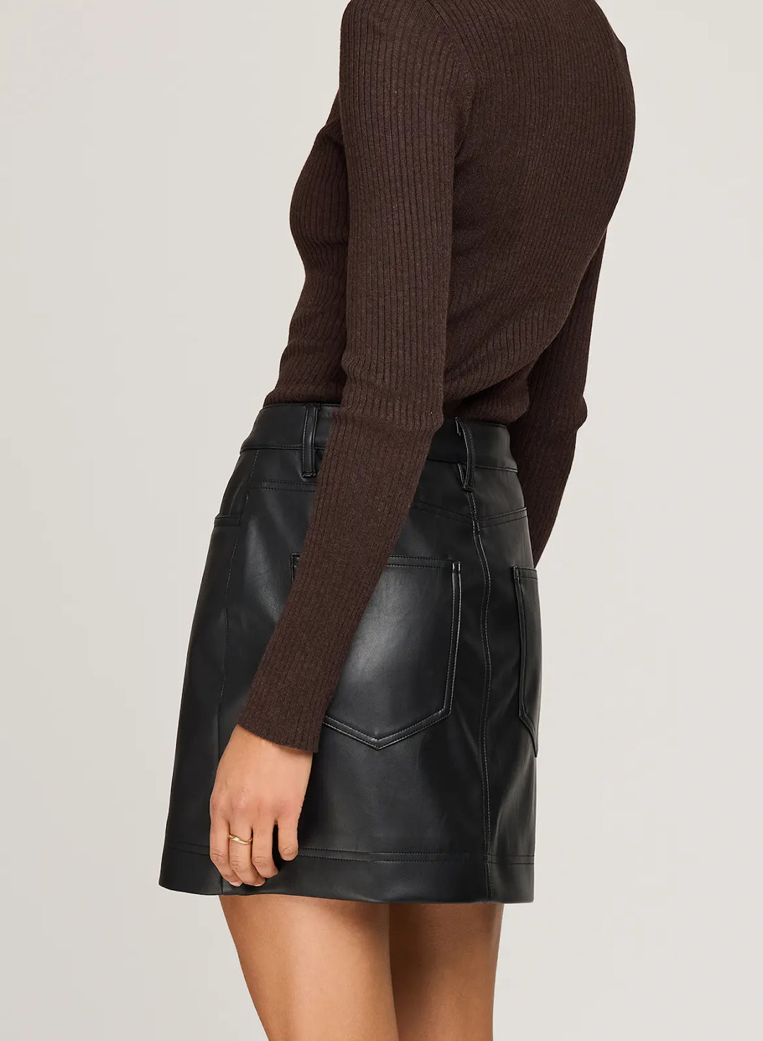 GENTLE FAWN | JUSTINE VEGAN LEATHER MINI SKIRT | black