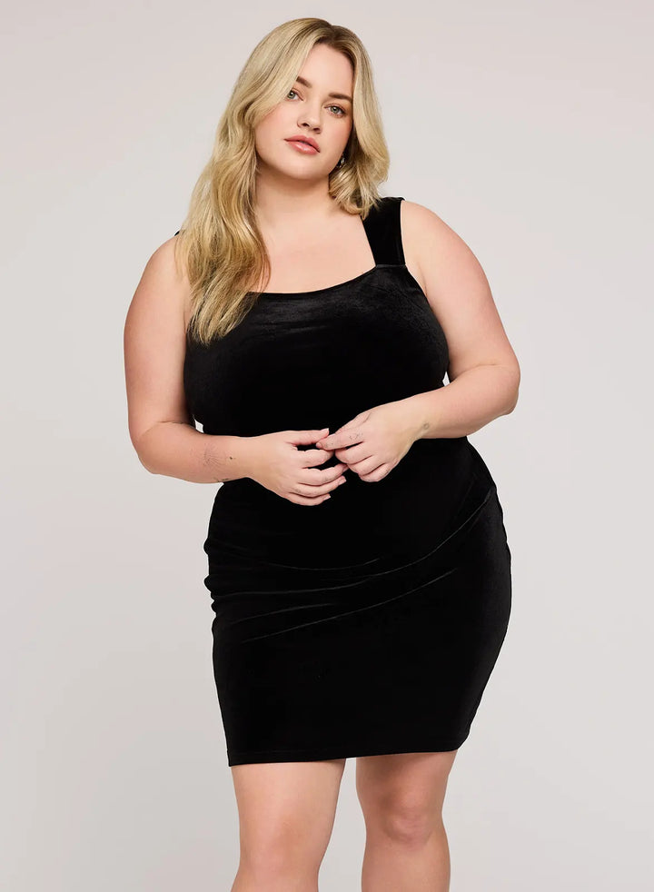 GENTLE FAWN | FELICE VELVET MINI DRESS | black