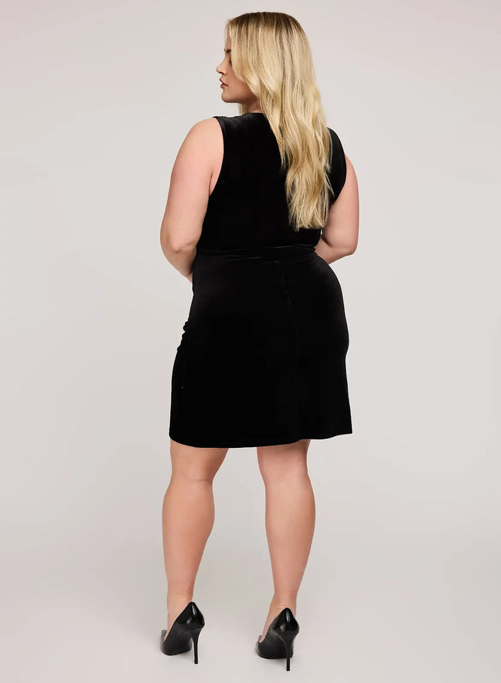 GENTLE FAWN | FELICE VELVET MINI DRESS | black
