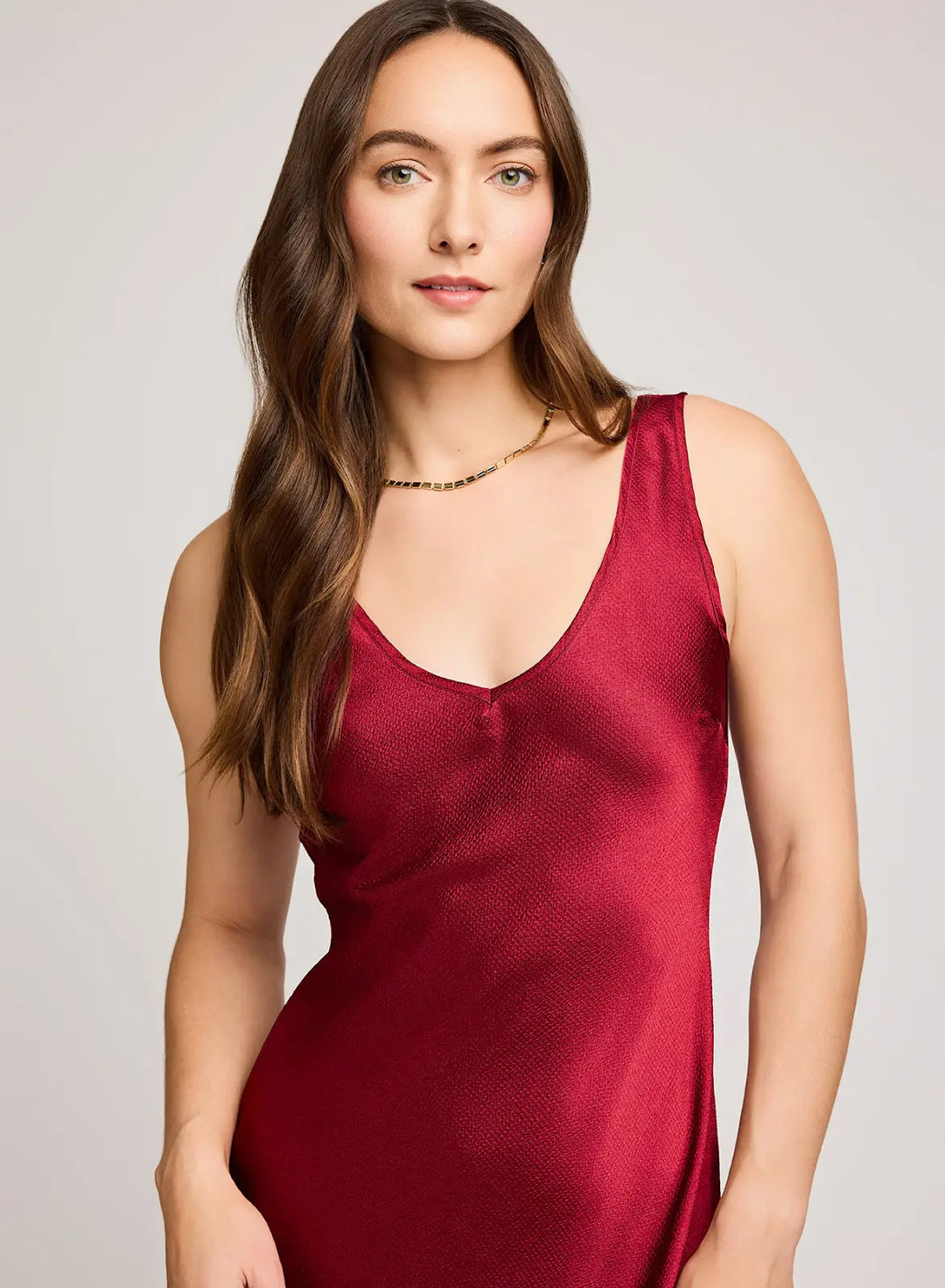 GENTLE FAWN | ASTRA SATIN DRESS | crimson