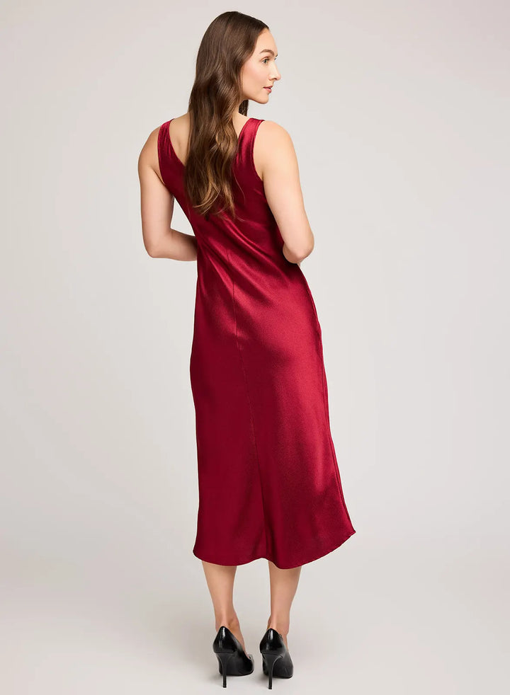 GENTLE FAWN | ASTRA SATIN DRESS | crimson