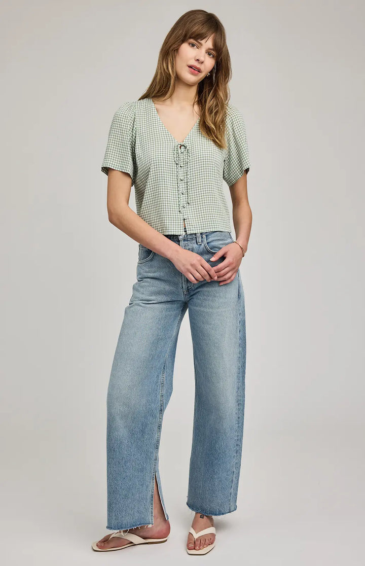 Gentle Fawn | Becca Blouse | pistachio gingham