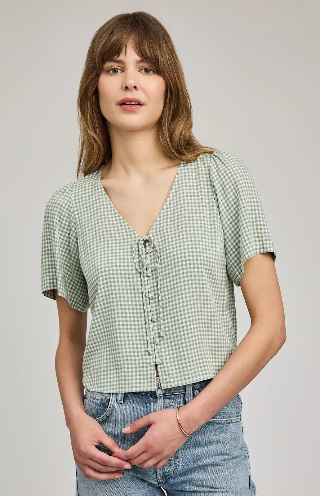 Gentle Fawn | Becca Blouse | pistachio gingham