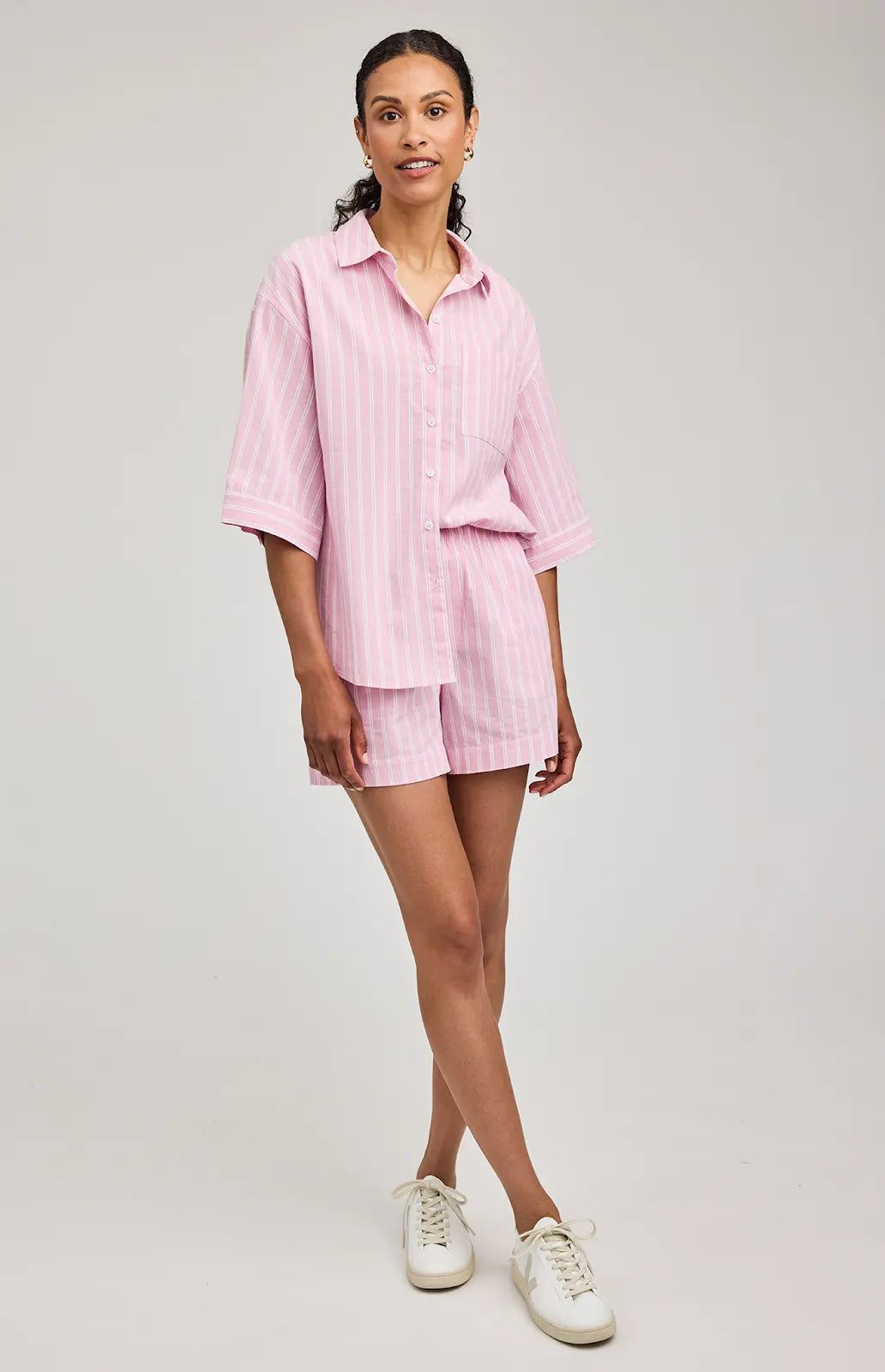 Gentle Fawn | Blaire Button Down | carnation stripe
