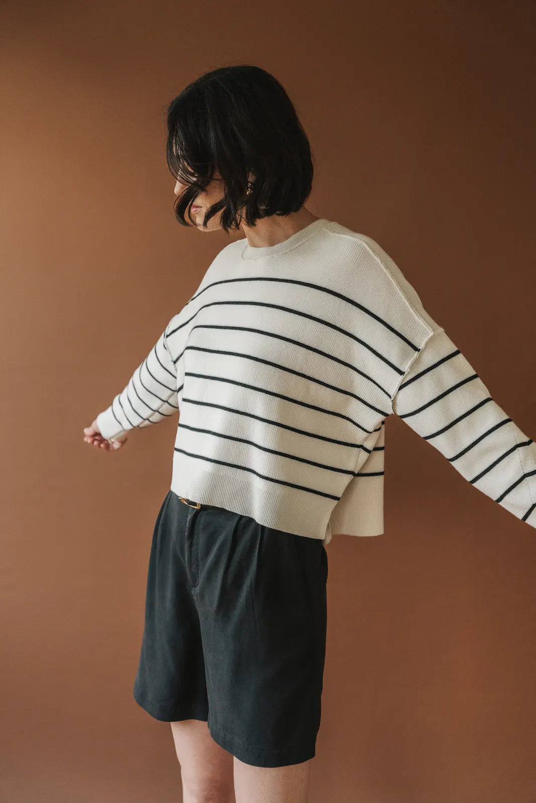 GENTLE FAWN | ECHO PULLOVER | BLACK STRIPE