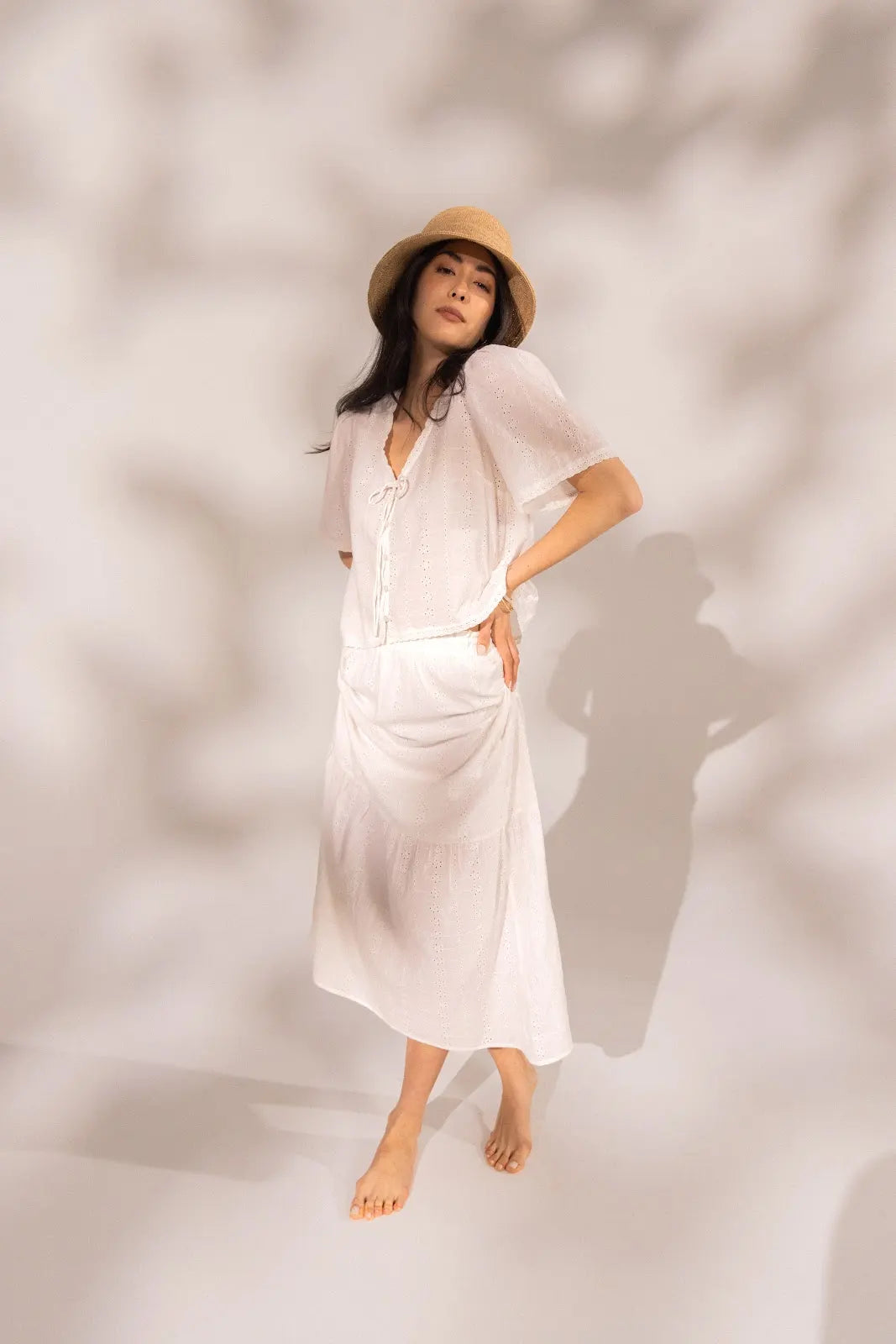 Gentle Fawn | Jessa Eyelet Top | White