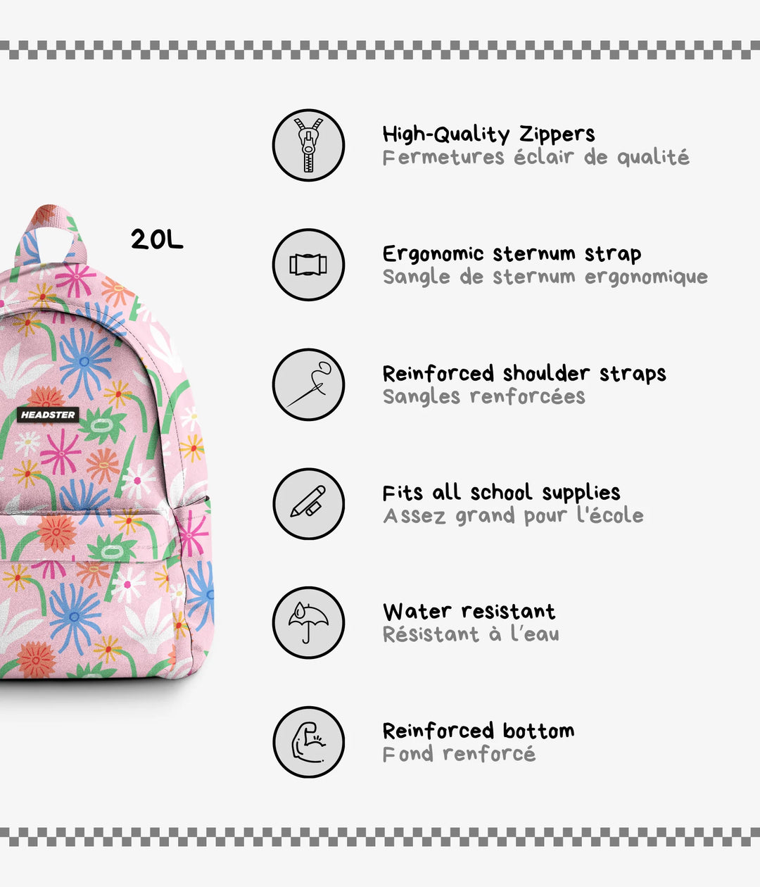 Headster | 20L Backpack | garden groove