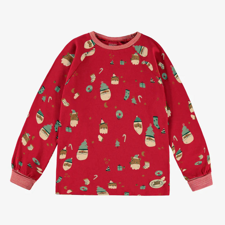 Souris Mini | Red Pajama Set with Festive All Over Print, Baby