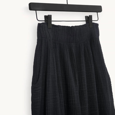 Crinkle Palazzo Pants - Black