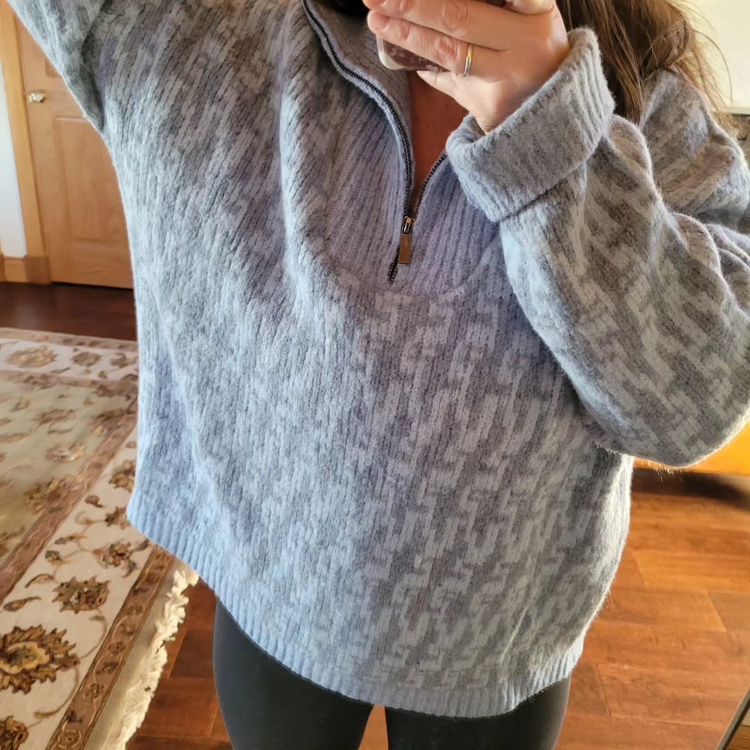 JOHN+JENN | Enzo Zip Sweater | chambray