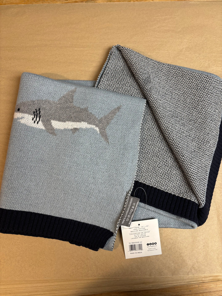 Knit Throw Blanket - Shark, 32x40