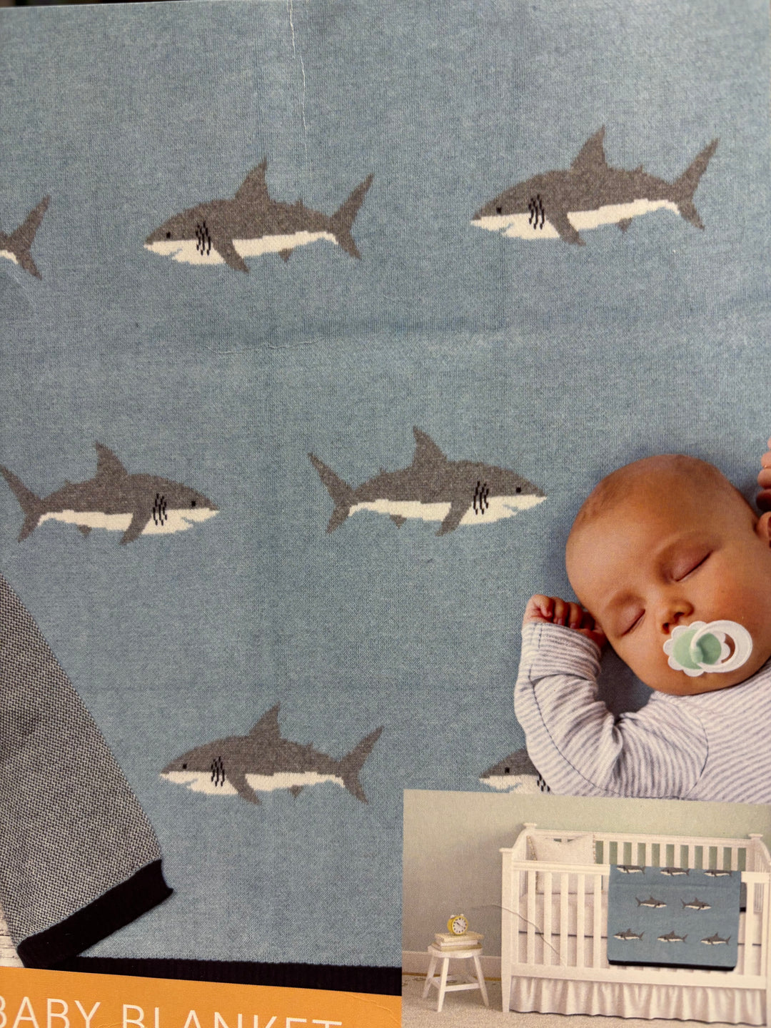 Knit Throw Blanket - Shark, 32x40