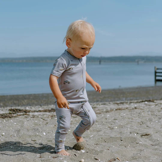 Short sleeves zipper romper | dirtbike