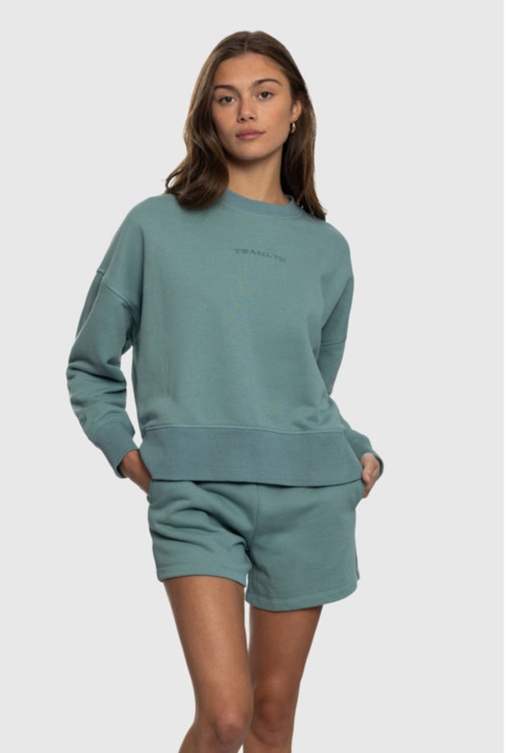 Terry crewneck | sage