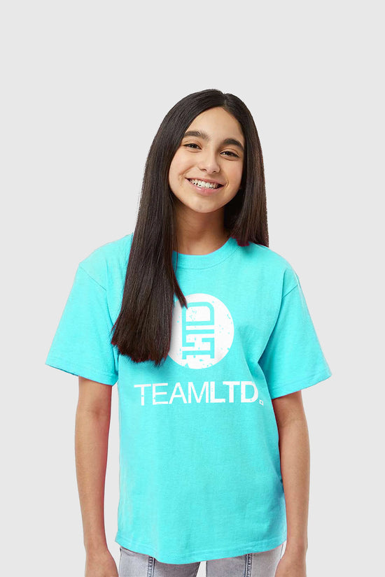 Youth aqua logo tee
