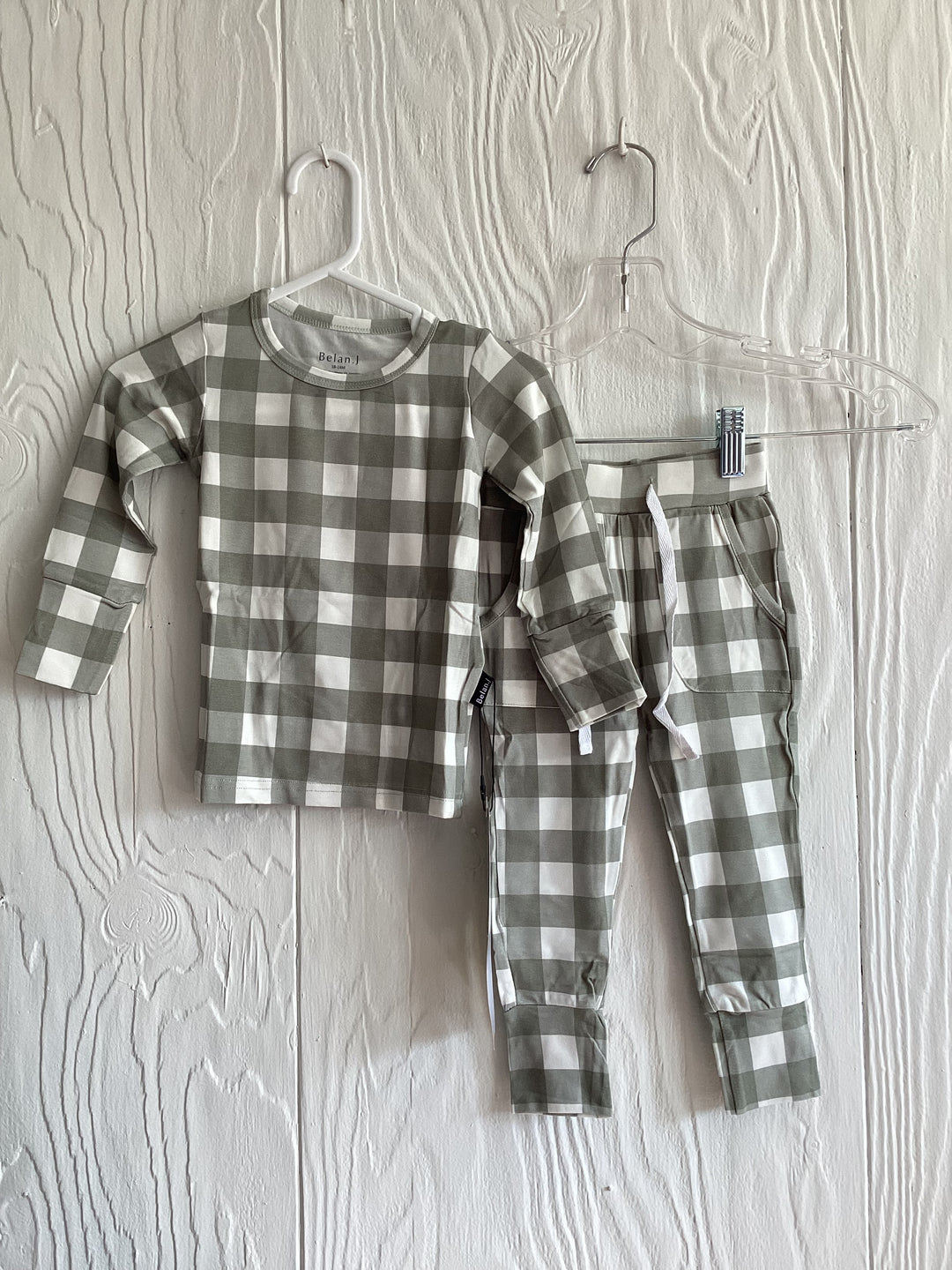 PJ Pocket Jogger Set | sage plaid