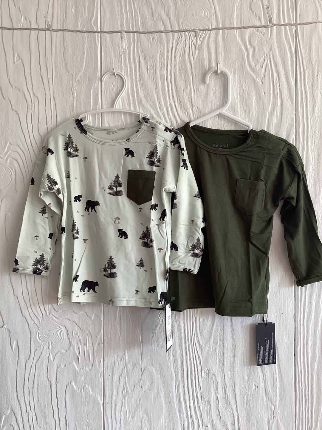 Long Sleeves Baggy Pocket Tee | forest green