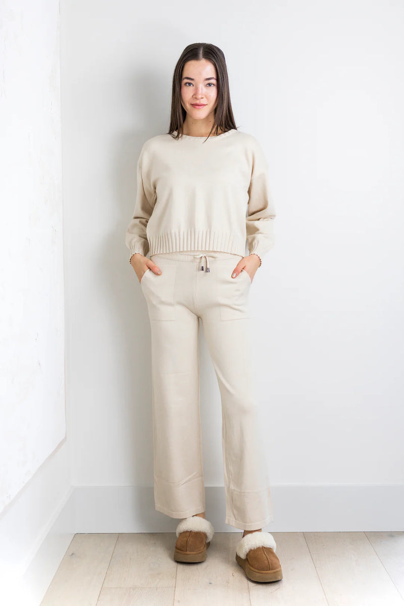 Odette Knit Pant Set in Ivory