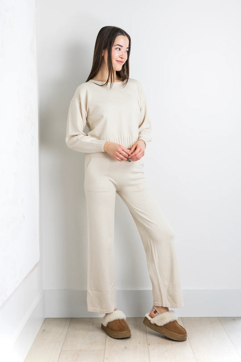 Odette Knit Pant Set in Ivory