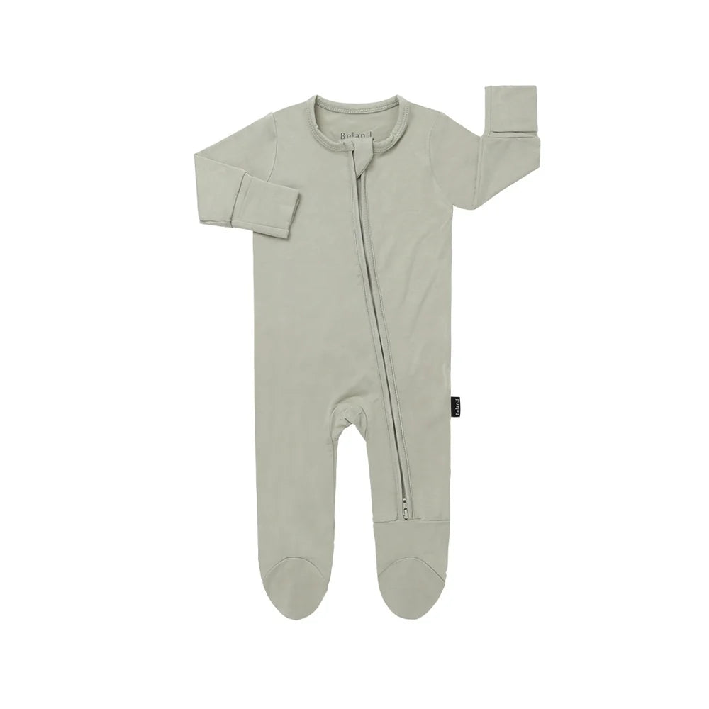 Belan J. | Footed Zipper Sleeper | sage