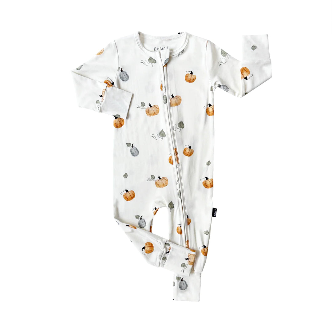 Belan J. | Bamboo Sleeper with fold-over cuffs | pumpkin