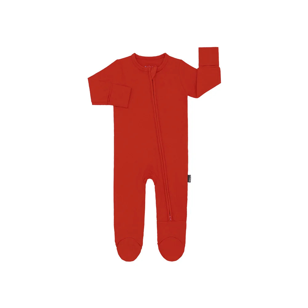 Belan J. | Footed Zipper Sleeper | santa red