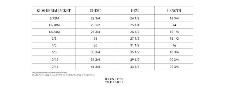 BRUNETTE THE LABEL | KIDS DENIM HEART JACKET | denim with white