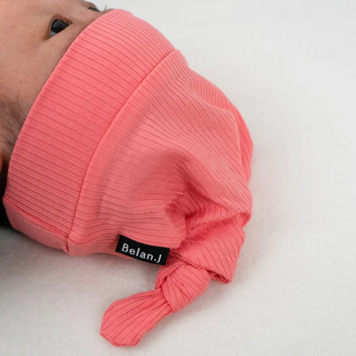 Ribbed Knotted Hat | Candy Pink