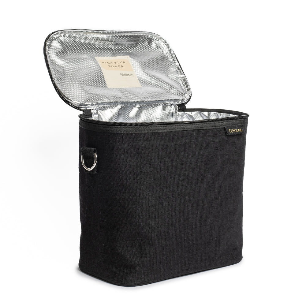SoYoung | Black Linen Lunch Poche