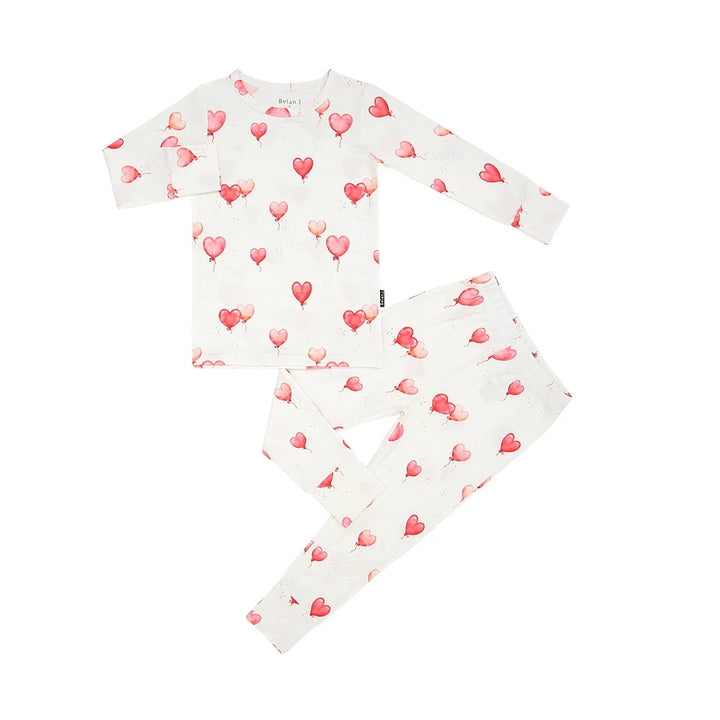 Long Sleeve Pajama Set | Heart Balloons
