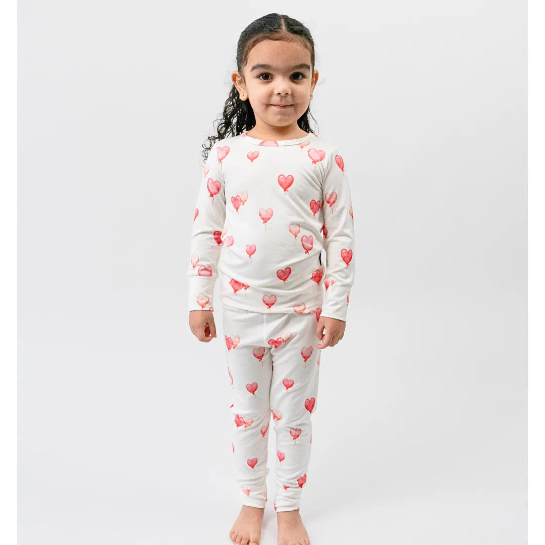 Long Sleeve Pajama Set | Heart Balloons