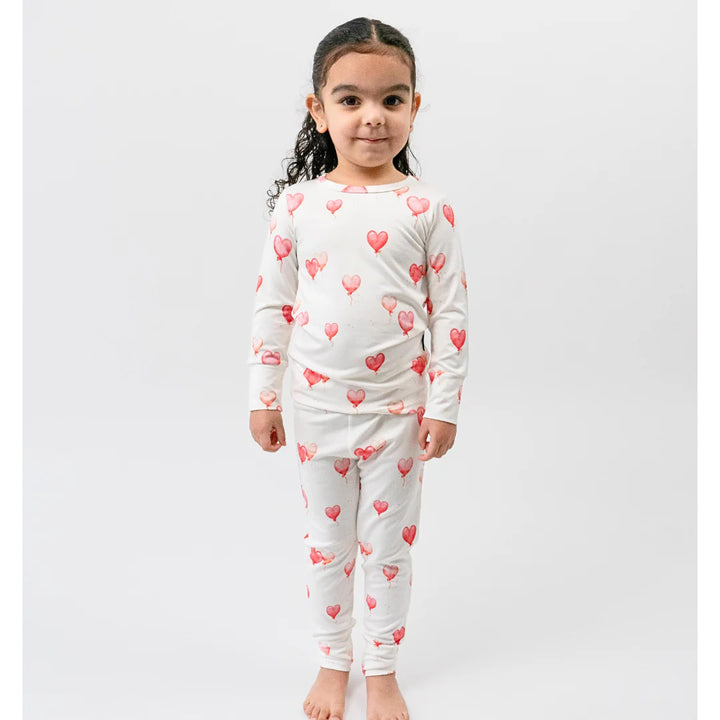 Long Sleeve Pajama Set | Heart Balloons