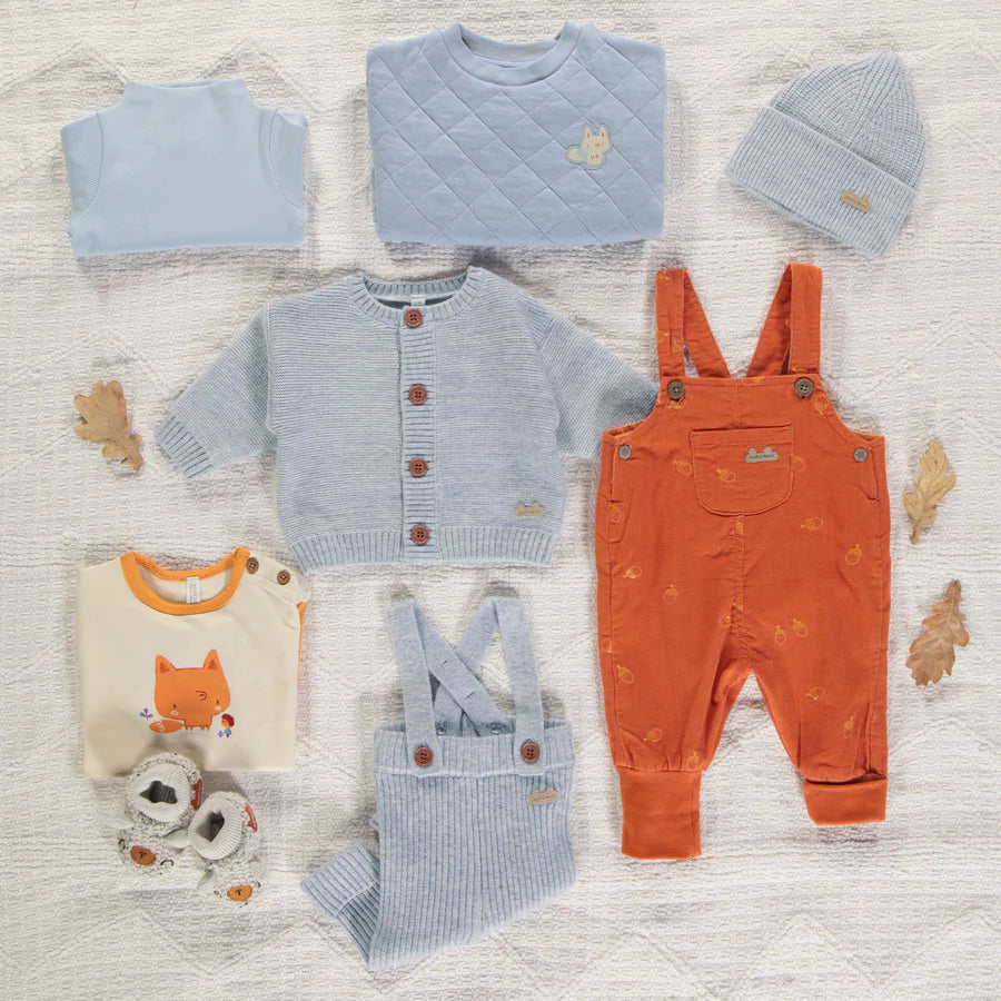Souris Mini | Baby Knit Pants with Straps | light blue