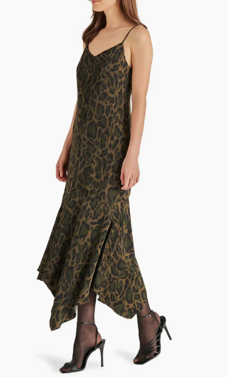 Steve Madden Lucille Slip Dress Army Green